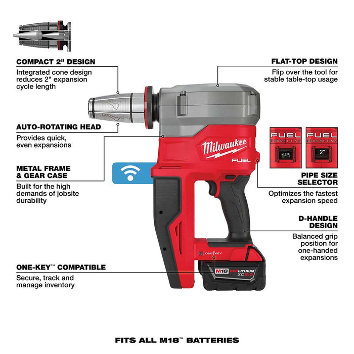 Milwaukee 2932-22XC M18 FUEL 2" ProPEX Expander Kit w/ 1-1/4" - 2" Expander Hose