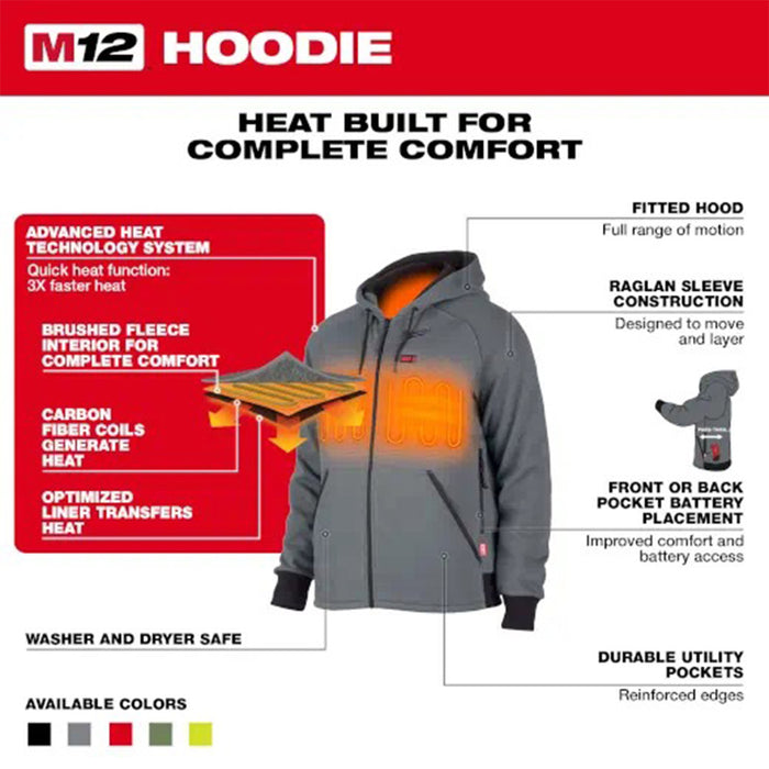 Milwaukee 306B-21XL M12 12V Durable Carbon Fiber Heated Black Hoodie Kit - XL