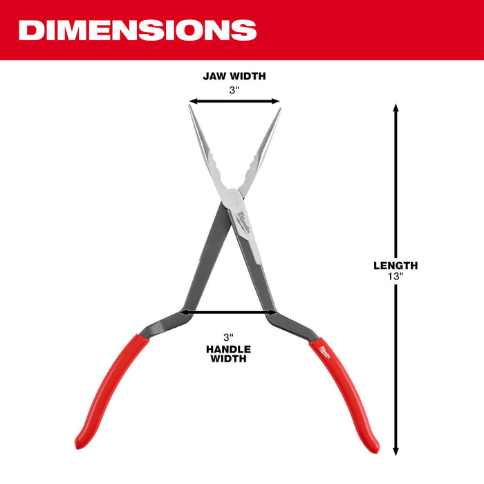 Milwaukee 48-22-6540 13" Long Reach Pliers w/ Straight Nose