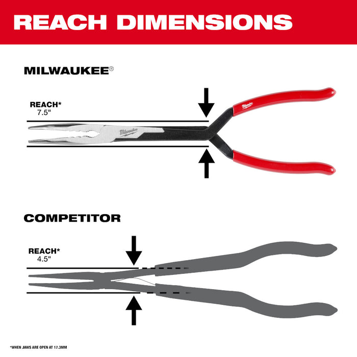 Milwaukee 48-22-6542 13" Straight Long Reach Pliers Set - 2 PC