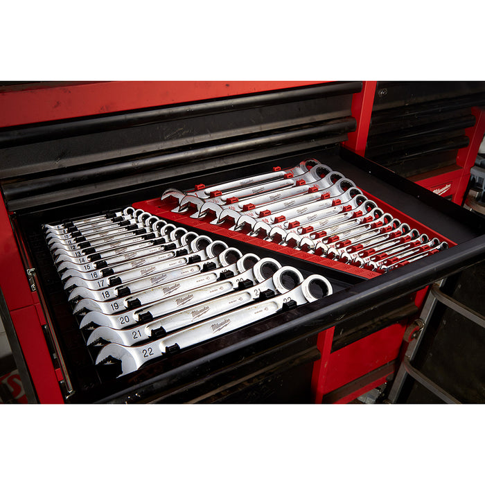 Milwaukee 48-22-9416 Durable SAE Ratcheting Combination Wrench Set - 15pc