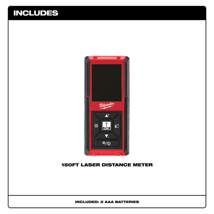 Milwaukee 48-22-9802 150-Foot Heavy Duty Measuring Laser Distance Range Meter