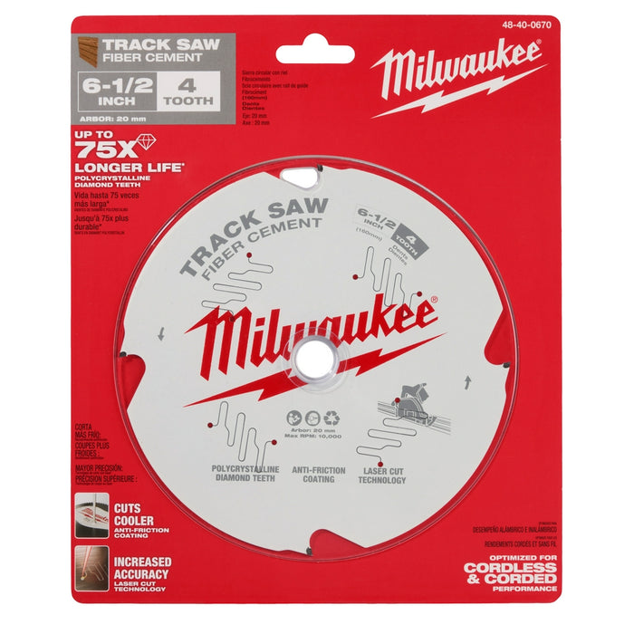 Milwaukee 48-40-0670 6-1/2" 4T Anti Friction Fiber Cement Track Saw Blade