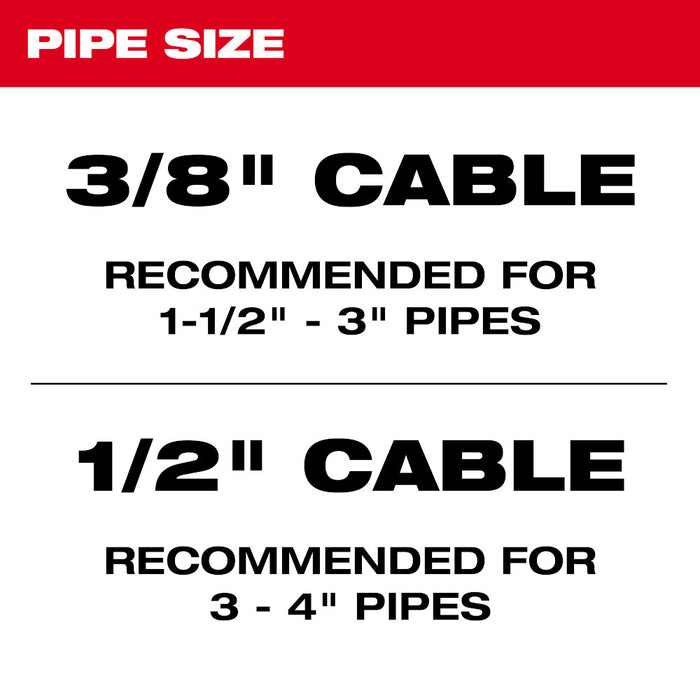 Milwaukee 48-53-2777 3/8" x 100' Durable Inner Core Cable