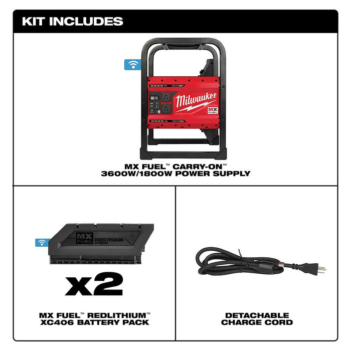 Milwaukee MXF002-82XC MX FUEL 3600W/1800W Cordless Carry-On Power Supply - Recon