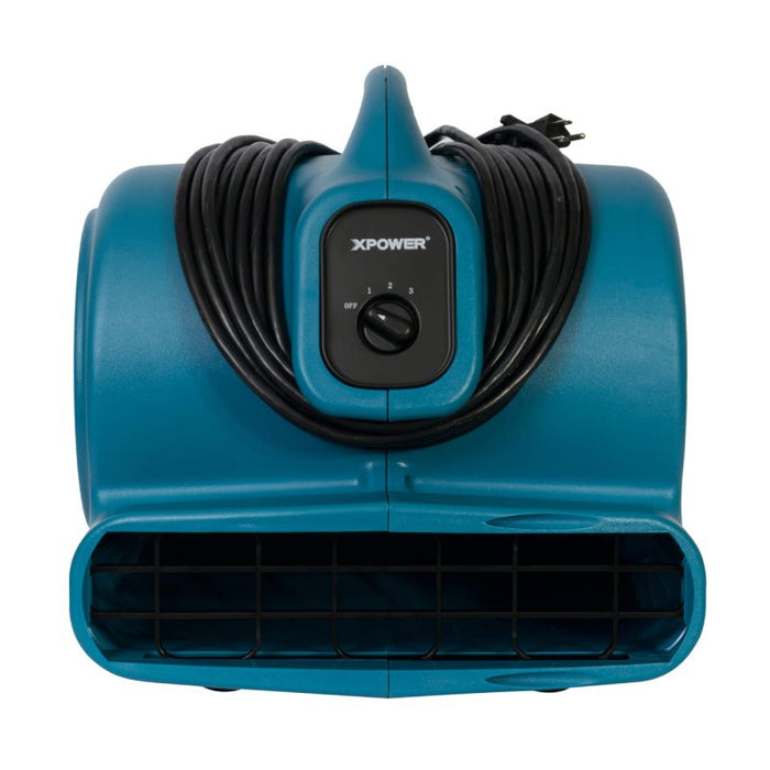 XPower X-600A 1/3-Hp 2.8-Amp 2,400-Cfm 3-Speed Electric Air Mover/Dryer - Blue