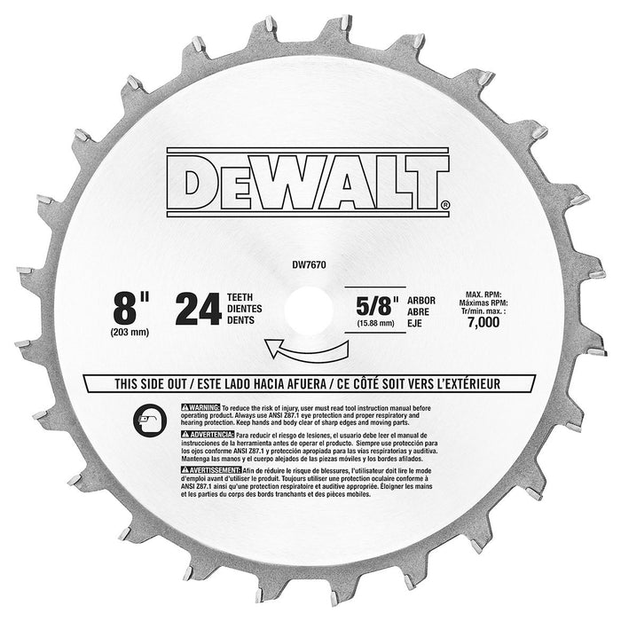 DEWALT DW7670 8-Inch 24-Tooth Stacked Dado Set - 1