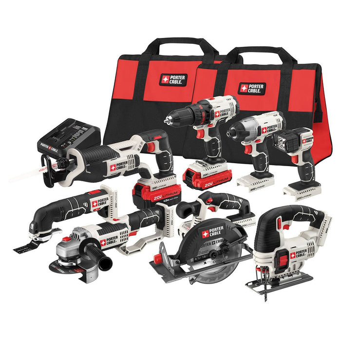 Porter-Cable PCCK619L8 20-Volt 8-Tool MAX Lithium-Ion Cordless Combo Kit